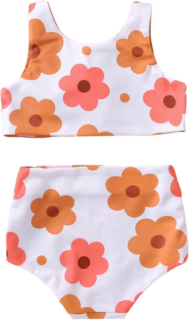 Toddler Girl Swimsuits Infant Baby Girl Bathing Suit Bikini Sets Swimwear 3 Piece Summer Beach Outfit Top Shorts Hat