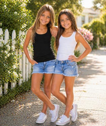 Image of Malibu Sugar Girls Tank Tops Size 7-10 - Racerback Tank Top Dance Cheer Gymnastics Shirts for Sports Undershirts Layering