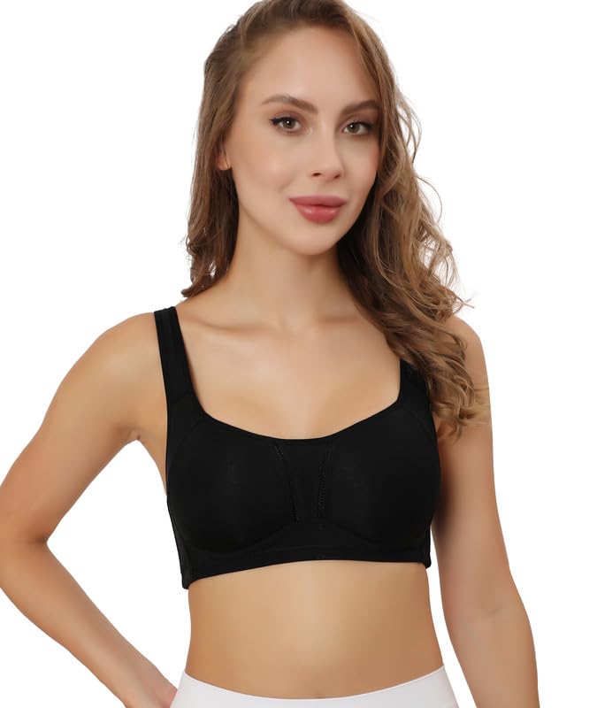 Image of GLAMORAS Nylon Blend Full Coverage Minimizer Everyday Bra for Women | Seamless, Wirefree, Padded Everyday Bra with Soft Cups | Size: 34-42, B Cup