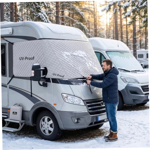 Cubierta de parabrisas de RV en papel de aluminio parasol impermeable para autocaravanas 2