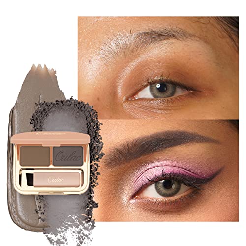 Oulac Waterproof Eyebrow Powder Kit with Brow Brush 2 in1 Long Lasting Instant Eyebrow Pomade & Powder Natural Makeup for Sparse Brows 3.2 g/0.11 oz, (Taupeï¼