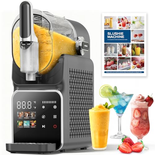 Slushie Machine, Frozen Drink Machine & Slushy Maker with Touchscreen, No Ice Needed, 6 Modes, Snow