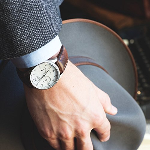 Clockwork Synergy - Gentlemen’s Collection Ss Leather Watch Band Straps 22mm - Aged Washed - Men Women