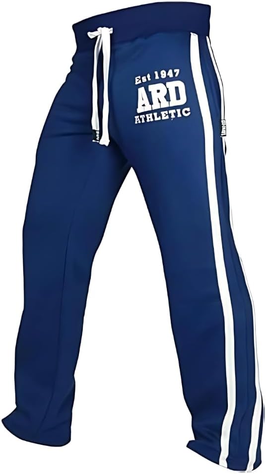 ARDMen's Fleece Joggers Track Suit Bottom Jogging Exercise Fitness Boxing MMA Gym Sweat Fleece Trousers (Blue, Medium (32-34