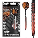 Shot! Darts Bradley Brooks Steel Tip Dart Set | 90% Tungsten Barrels | Precision Machined for Accuracy | Darts for All Skill Levels | Rear Gripper Metal Tip Darts | Made in New Zealand