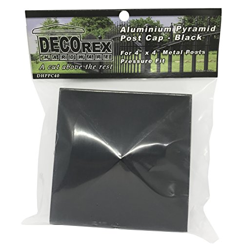 4" x 4" Aluminium Pyramid Post Cap for Metal Posts - Pressure Fit - Black