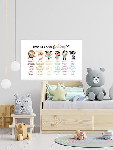 Miniatura 8 de ARBOMG Carteles de salud mental para niños que ayudan a los estudiantes a comprender las emociones. Decoración de esquina para profesores de