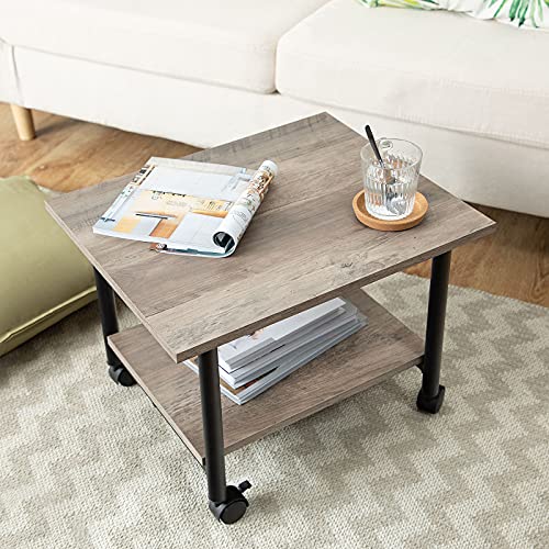 Hoobro Under Desk Printer Stand, 2-Tier Industrial Printer Cart With Shelf, Mobile Heavy Duty Storage Rack On Wheels For Home, Office, Grey And Black Bg02Ps01 #TOP3