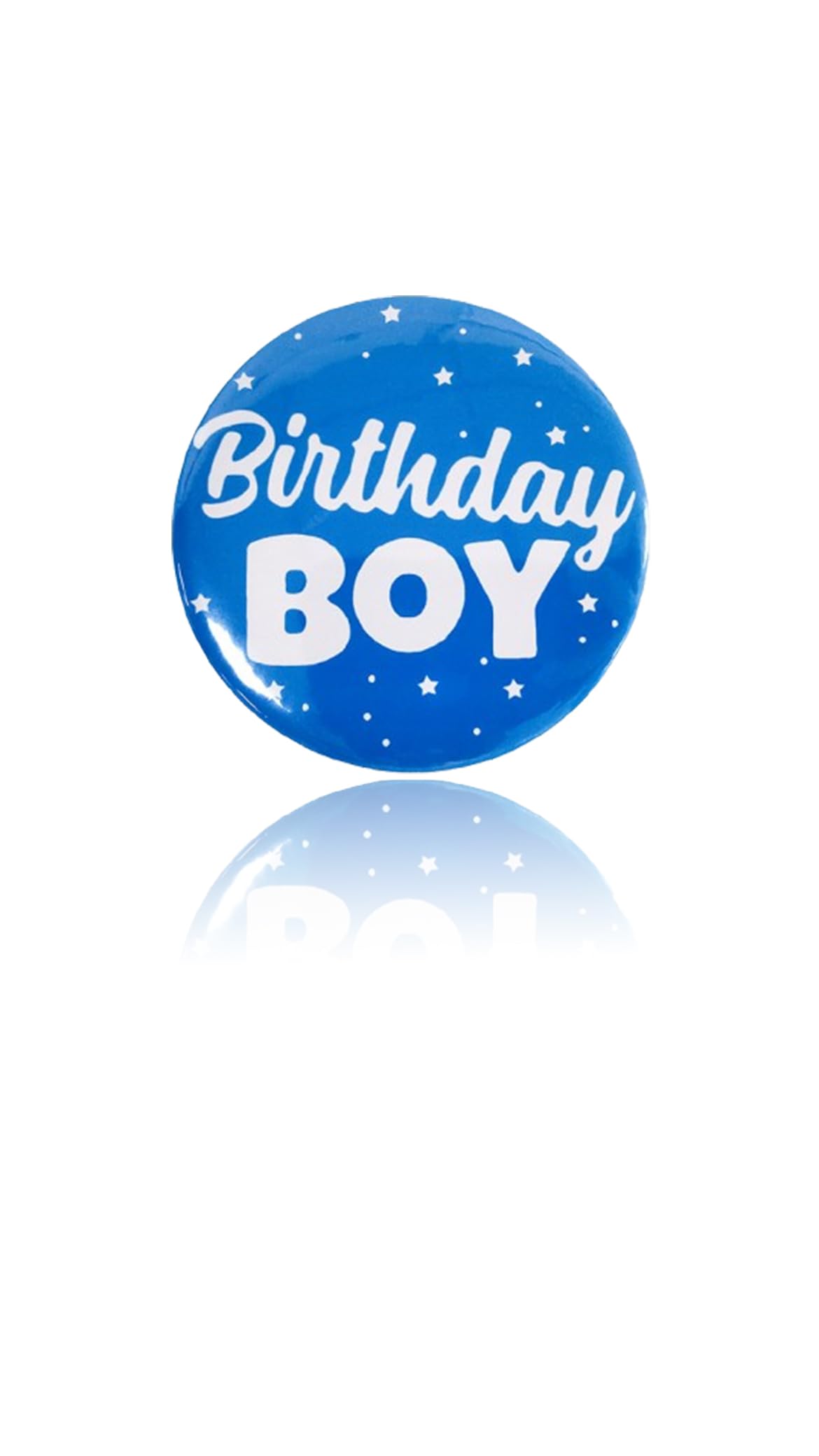 Sweet seven Happy Birthday Button Pins - Blue-White Baby, Kids, Boys, Girls, Women, Men Birthday Badges for Party Decorations and Favors