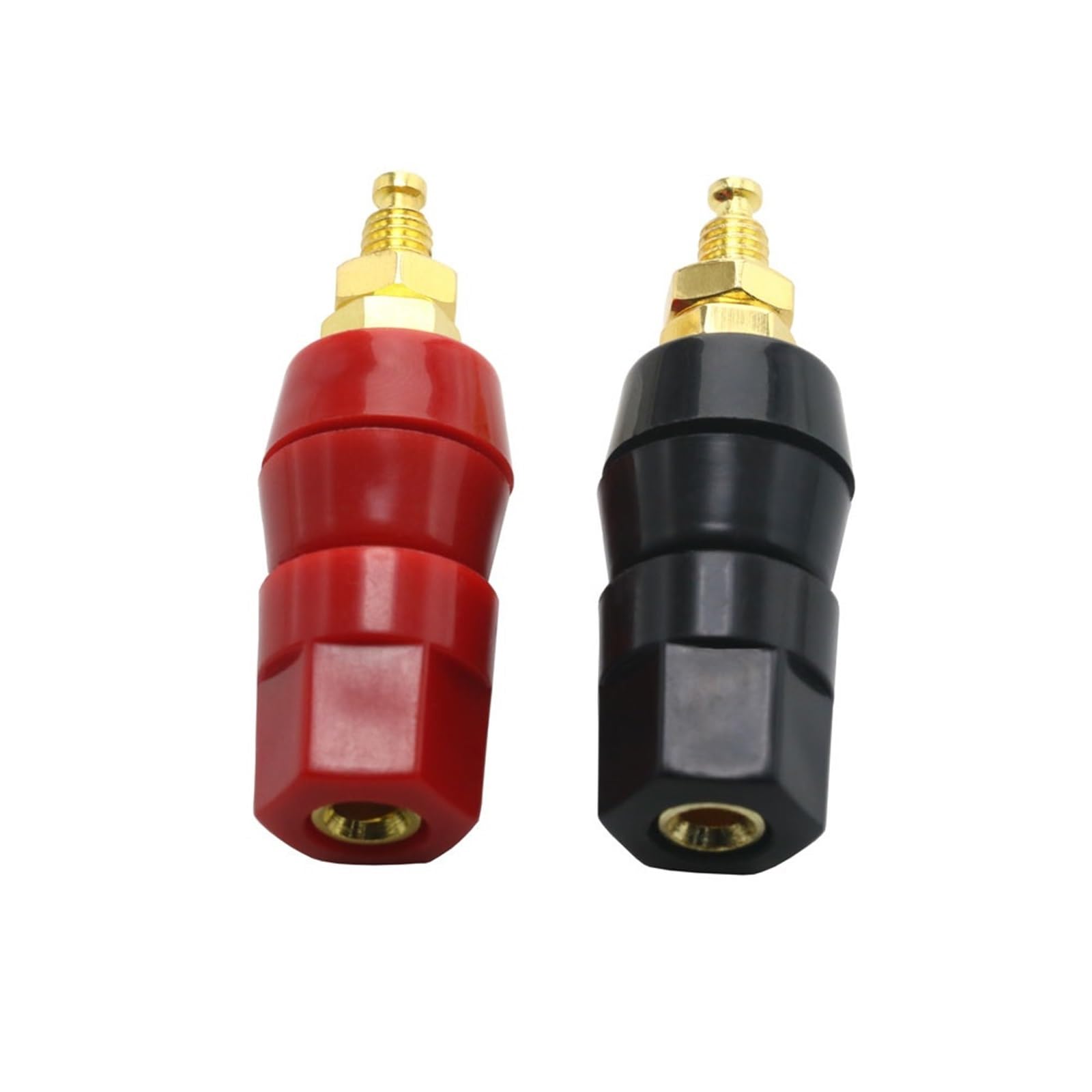 1/5/10 Uds terminales Rojo Negro amplificador de conector Terminal vinculante Post conector adaptador de altavoz Banana(Black,10PCS)