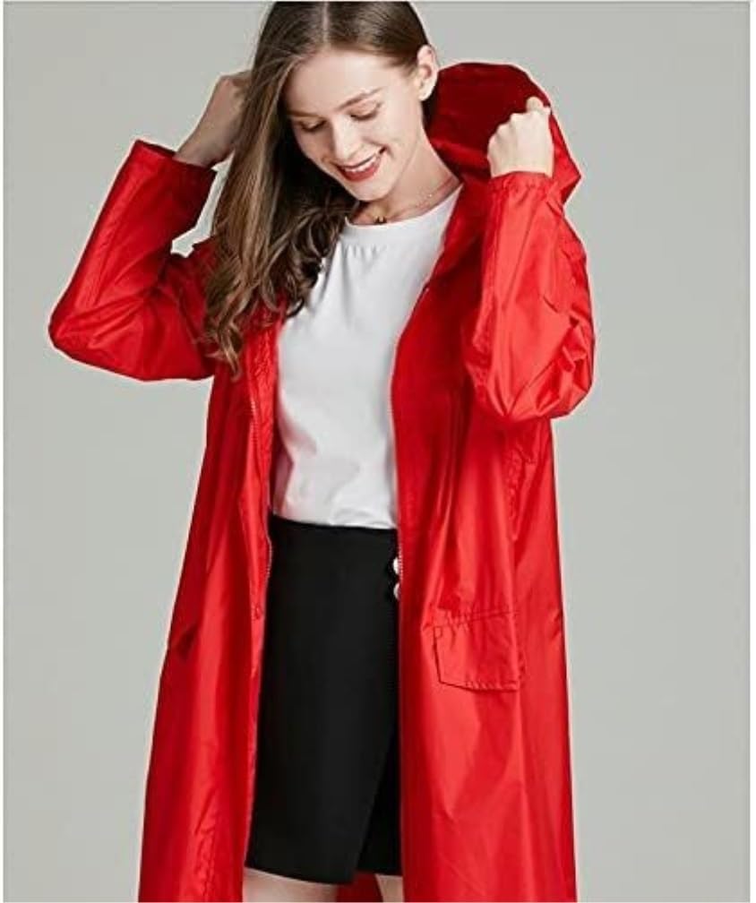 Capa de Lluvia Reutilizable Chubasquero Largo Para Mujer, Capucha Impermeable, Ponchos De Abrigo Para La Lluvia Para, Chaquetas A Prueba Viento Para Ropa de Agua para Exteriores