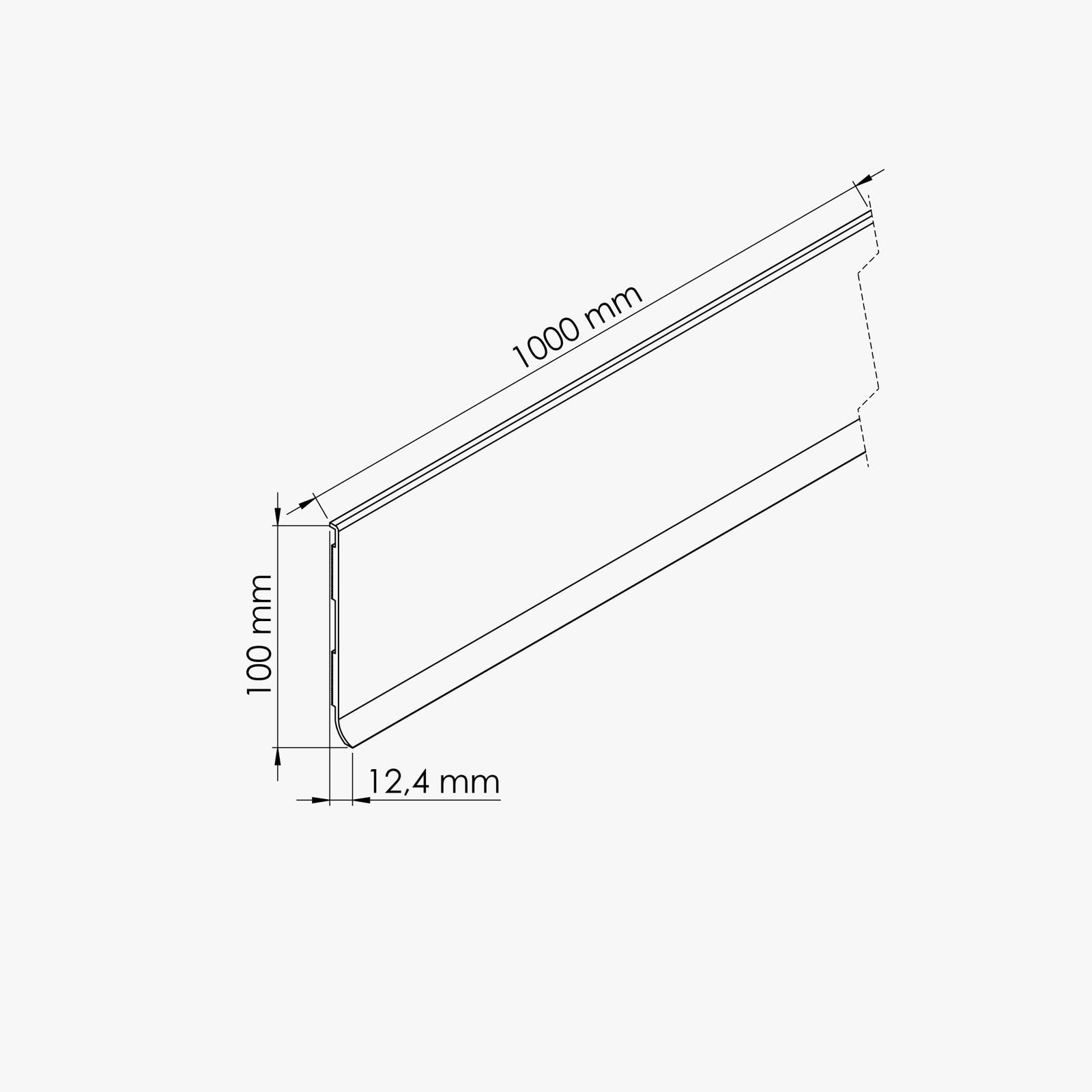 Plinthe à Lèvre PVC - Blanc - 1 m, Lot de 10