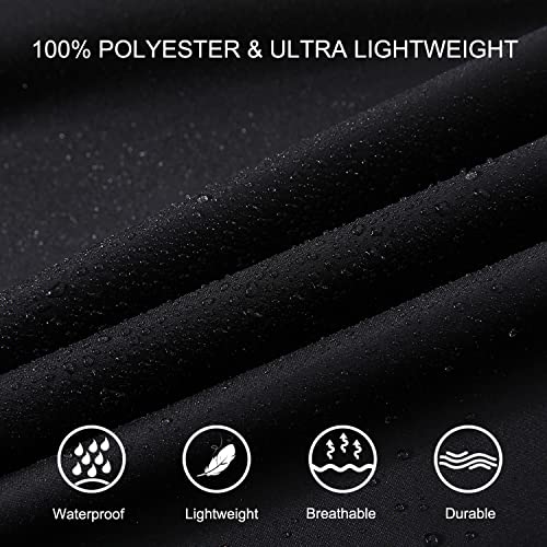 Men’s Waterproof Hooded Raincoat, Lightweight Packable Windproof Long Rain Jacket with Reflective Strip4