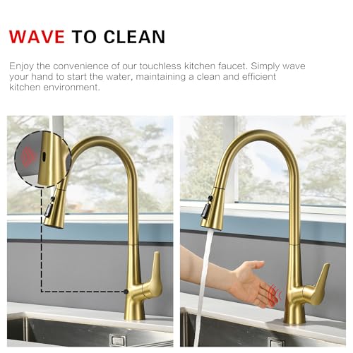 Grifo de cocina monomando sumerain con acabado de lujo dorado cepillado 3