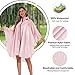 PTEROMY Hooded Rain Poncho for Adult with Pocket and Zipper, Waterproof Lightweight Raincoat for Men and Women (Pink)