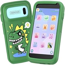 Kids Toy Smartphone, Toddler Play Phone for Boys, Fake Play Dinosaur Toy Phone for Boys Girls Age 3-12, Christmas Birthday Gifts with 3.97" Touchscreen 200+ Puzzle Game, Music PlayerGreen