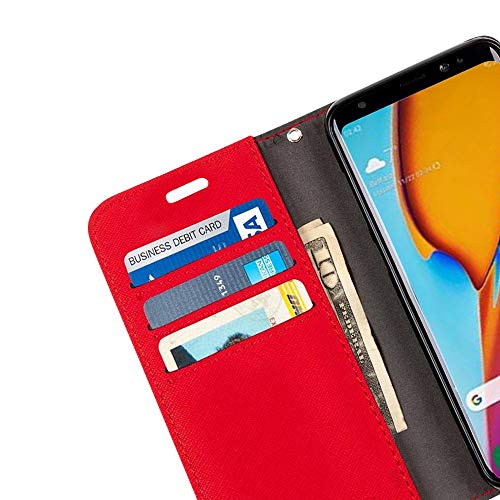 SafeSleeve EMF Protection Anti Radiation Samsung Galaxy Case: Galaxy S23 Plus RFID EMF Blocking Wallet Cell Phone Case (Red)