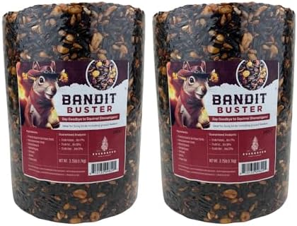 Evergreen Farm and Garden Birdseed Cylinders with Hole – Bird Seed for Outside Wild Birds (7.5 Pound (Pack of 1), Bandit Buster 2pc)