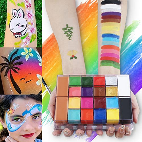 Face Body Paint Oil Palette, Professional 20 Colors Makeup Palette, Cosplay Costumes, Parties And Festivals Party Painting Kit For Kids And Adult #TOP4