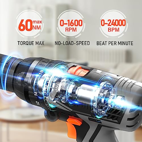 Cordless Drill, Maxlander 20V 1/2'' Drill Set With 2.0Ah Battery And Charger, Power Drill Cordless For Concrete Wall, Wood, Metal - Variable Speed #TOP1