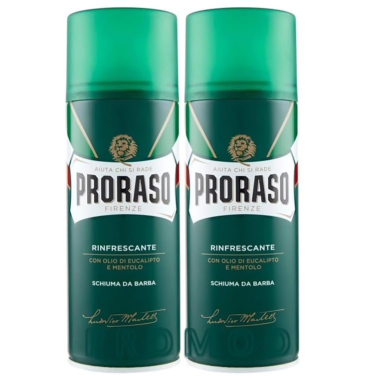 Proraso - Espuma de Afeitar Refrescante con eucalipto 400 ml x 2 uds - Pack Promoo