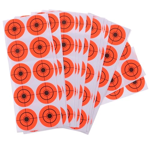 Healvian Pegatinas Autoadhesivas para Dianas de Tiro 250 Unidades Papel Duradero Color Naranja Fluorescente Diámetro 4 CM Accesorios para Práctica de Tiro al Blanco y Puntería Precisa