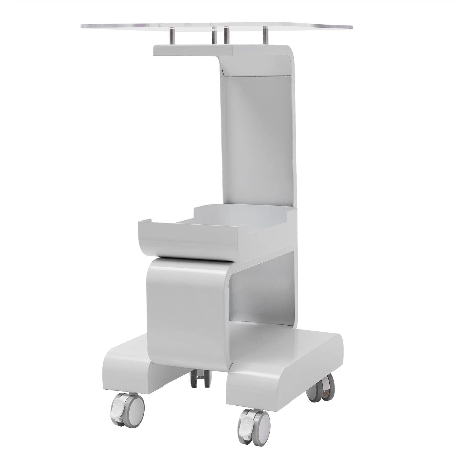 Bellezza Carrello cosmetico con ruote Carrello da lavoro Salon Trolley Desktop Beauty Carrello per Salone di Bellezza, Parrucchiere, Studio, Bianco
