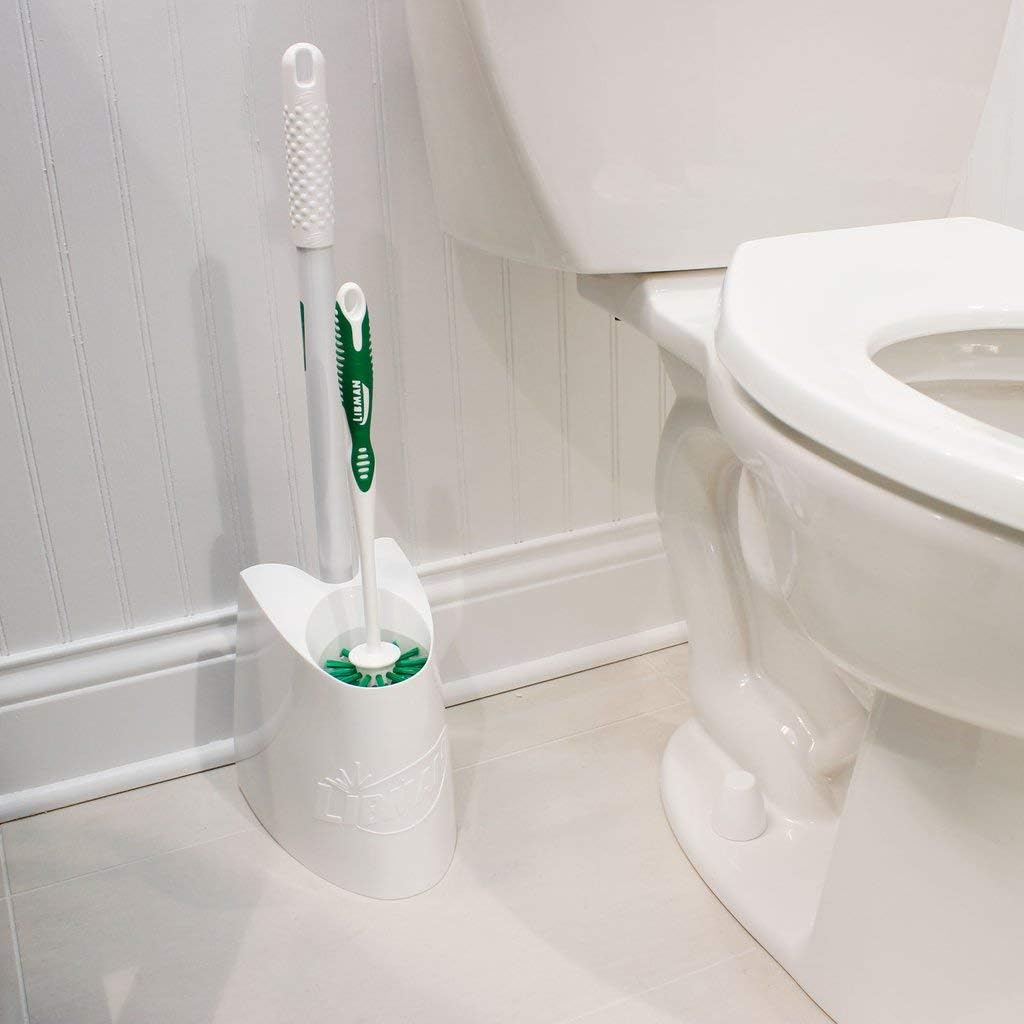 Libman Megaforce Toilet Plunger and Brush Combo – Heavy-Duty Caddy with Hidden Plunger & Ventilated Brush Storage – All-in-One Bathroom Cleaning Set – Compact & Hygienic Design