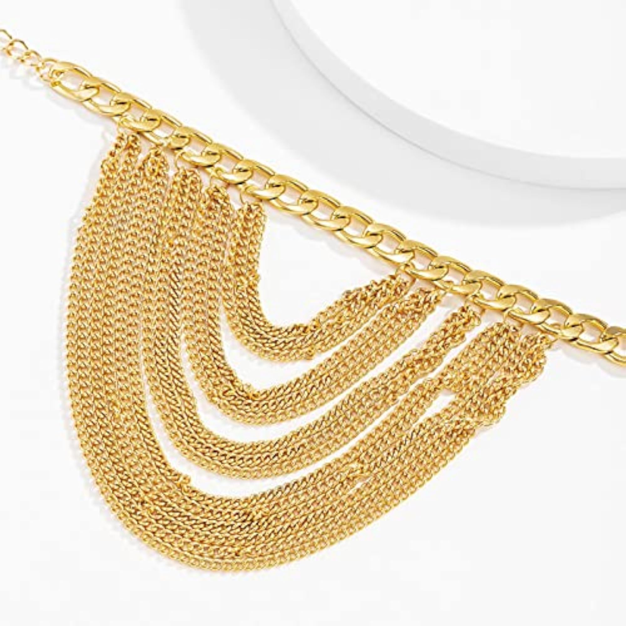 Layered Tassel Anklet, Elegant Gift for Nightclub and Wedding