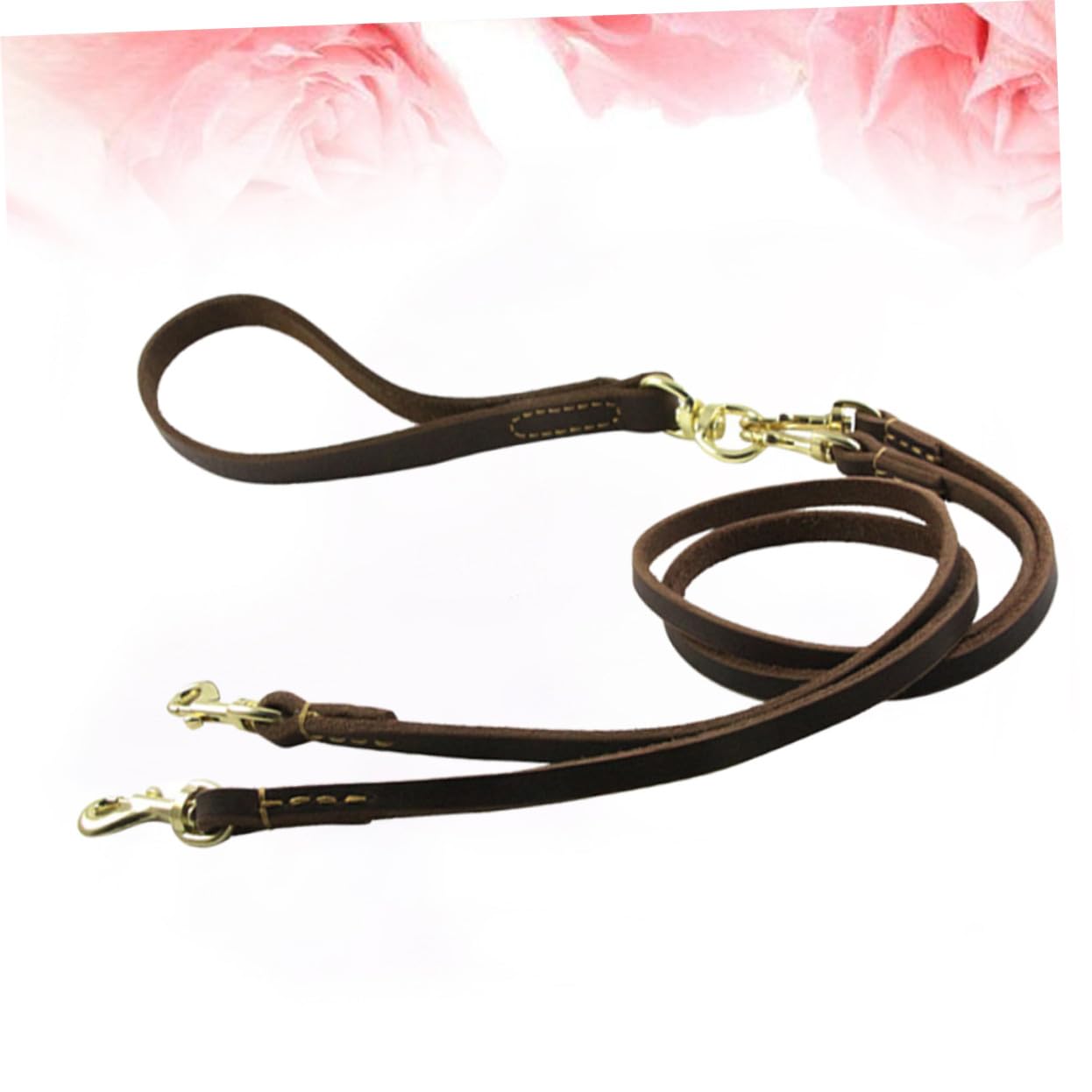 SHINEOFI Guinzaglio Doppio Per Cani Regolabile in Pelle Resistente 1,6x120 Cm Per Cuccioli e Animali Domestici Sicurezza e Comfort Durante La Camminata