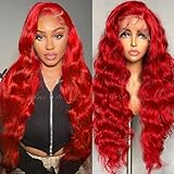 Red Lace Front Wigs Human Hair Pre Plucked 13x4 HD Red Lace Frontal Wig Red Body Wave Lace Front Human Hair Wig 180% Density Color Lace Front Wigs Human Hair Red Glueless Wigs Human Hair 22 Inch