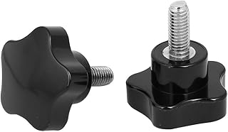 Aexit M8x20mm Male Knobs & Hand Wheels Thread 37mm Dia Plastic Star Head Screw On Clamping Knobs Star Knobs Grip 2pcs