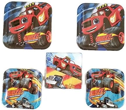 Disney Cars Blaze And Monster Machine Party Bundle 9" Plates (16) 7" Plates (16) Napkins (16)