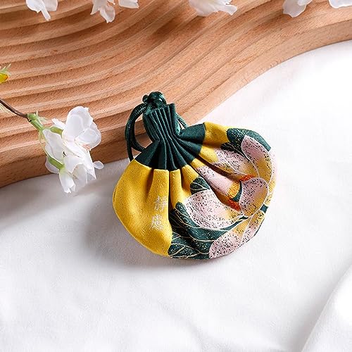 Sachet estilo antiguo con bordado lotus miniatura 1