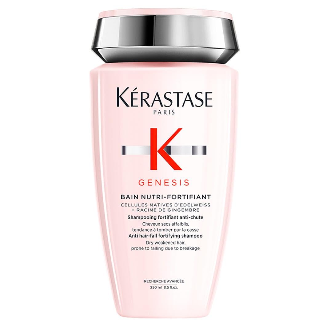 Kérastase Genesis, Bain Nutri-Fortifiant, Voedende en Versterkende Shampoo, Met Gemberwortel en Edelweissbloem, Voor Verzwakt Dik Haar, Anti-Haaruitval, 250 ml