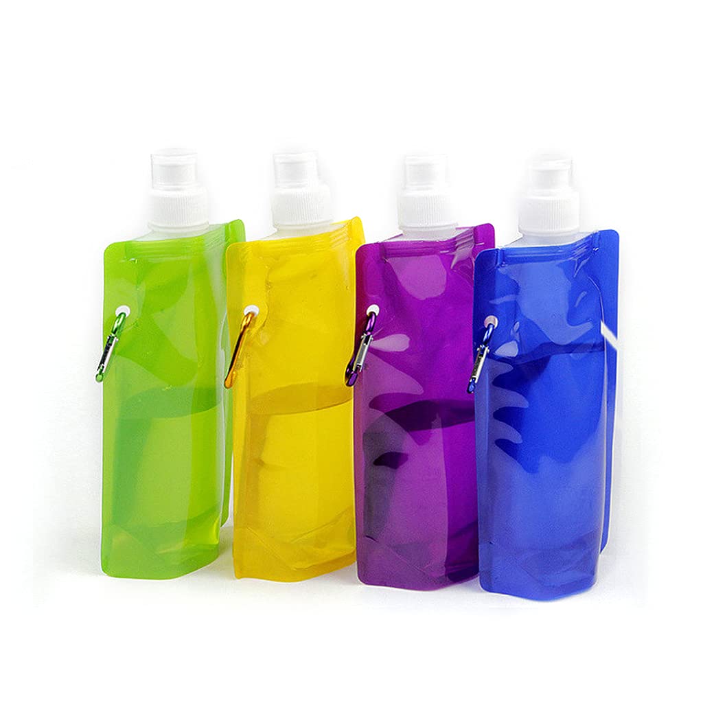 U-M pulabo Sports Water Bottles by Collapsible Camping Friendly BPA Free Unique Collapsible Bottles Hold 480 mL Each