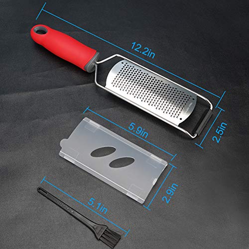 Premium Multipurpose Cheese Grater - Zester, Chocolate, Ginger Grater, Carrot Zesters, lemon Graters For Kitchen, Grater Soft Grip Handle, Hand-held Kitchen Tool, Dishwasher Safe. AsonTao
