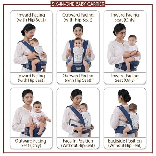 Image of Baby Carrier with Hip Seat for 0 to 3 Year New Born Baby, Kangaroo Adjustable Baby Carrying Bag for Newborn to Toddler, 20 Kg (NBC56)