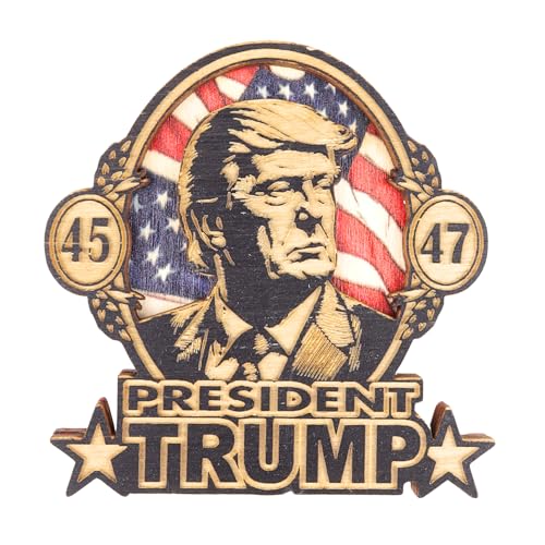 45-47 President Trump Wood Carved Magnet Election Keepsake Inauguration Day 3.5 Inches