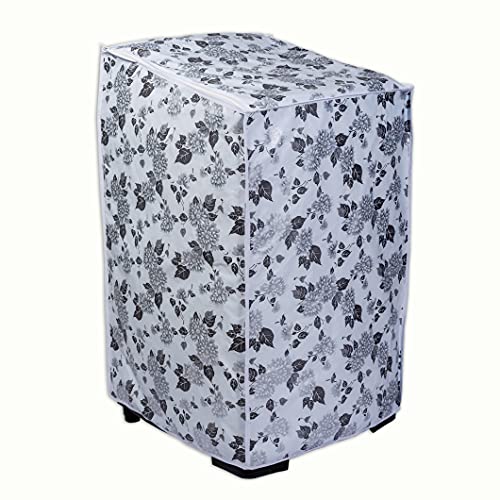Image of Classic Top Load Washing Machine Cover Suitable For Whirlpool 360 / Stain Wash Back Panel 6 Kg, 6.5 Kg, 7 Kg, 7.5 Kg (58cmsX58cmsX97cms, Half White & Grey)
