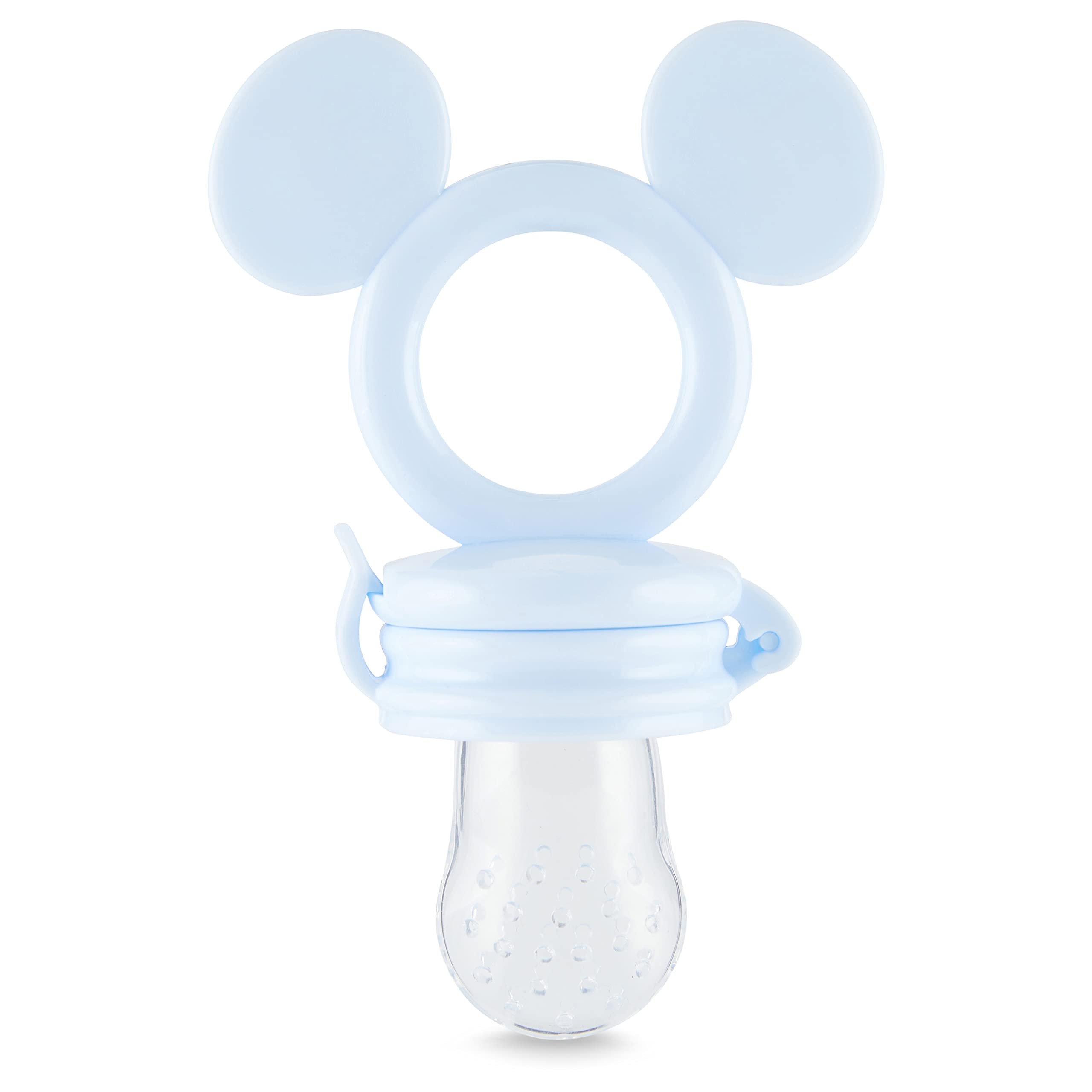 Disney Mordedor de Mickey y Minnie con alimentador de frutas, diseño seguro y duradero para calmar los dolores de dentición de tu bebé