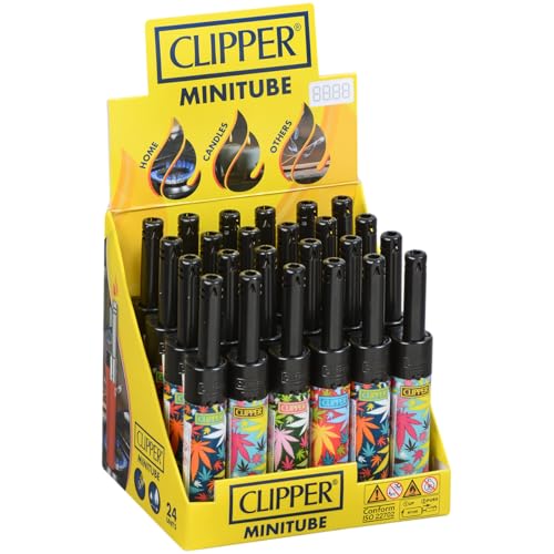Encendedor Clipper Mini Tube Diseño Hojas Recargable
