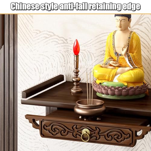 Mesa de altar de pared de 66 cm para proteger y elevar sus figuras budistas 6