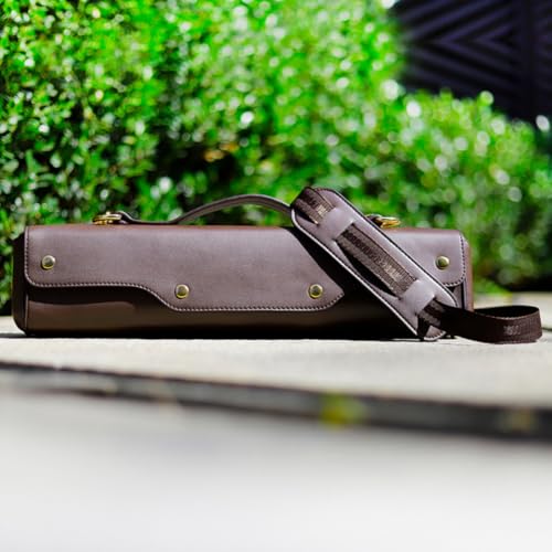 Housse de flûte Toddmomy imitation cuir café aspect premium chic - 5