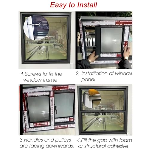 Ventanas de vidrio para sótanos y cocinas de restaurante con aluminio blanco grande 6