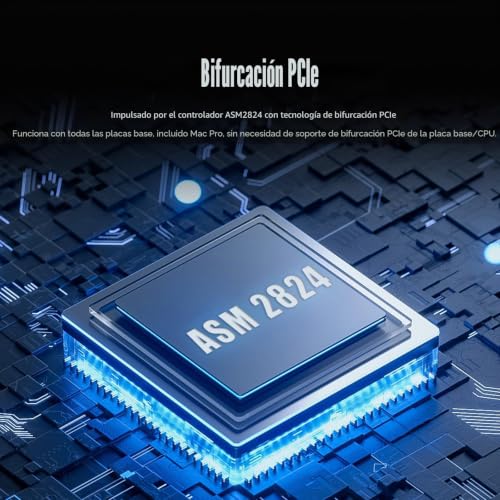 Bifurcación PCIe 3.0 X8 para cuatro SSD M.2 NVMe con adaptador GLOTRENDS PA40 5