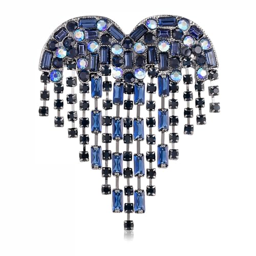Image of LAXPICOL Vintage Cute Red Love-Heart Austrian Crystal Brooch Broach Pin for Women