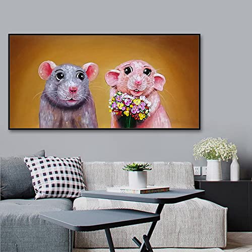 L'amant souris pour mariage anniversaire peinture poétique de couple
