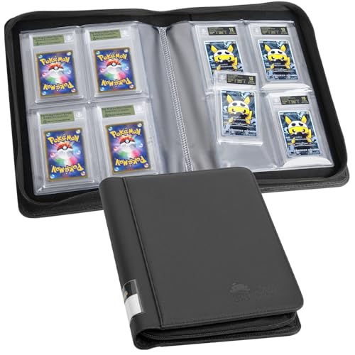 FunGuys Graded Card Binder – 4-Pocket Slab Binder for PSA,...