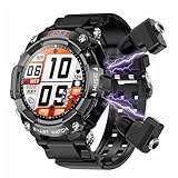 JUSUTEK 2025 革新 高級スマートウォッチ TWSイヤホン スマートウォッチ通話機能付,軍用規格チタン合金シェル腕時計,HIFI 9D音質イヤホン,録音機能,1.52インチ大画面腕時計,万歩計, 両耳イヤホン,防塵防水,耐寒耐熱,DIY文字盤,着信電話,Line通知,iphone&アンドロイド対応,贈り物,日本語対応,日本語説明書付き (黒)